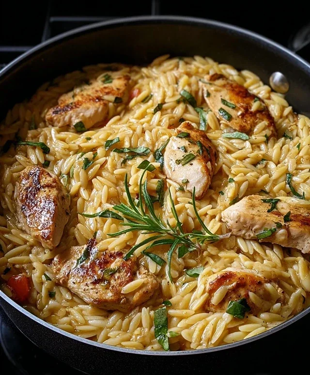 One Pot Orzo mit Hähnchen
