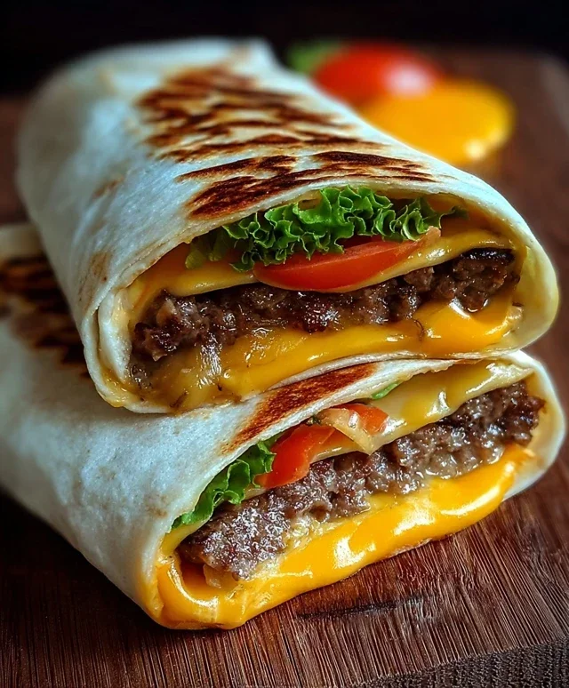 Gegrillte Cheeseburger-Wraps Rezept für jeden Anlass!
