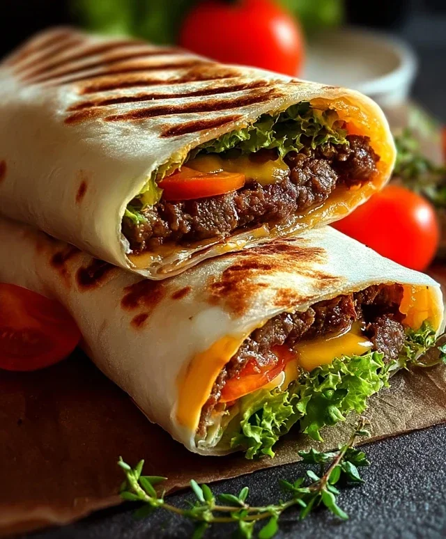 Gegrillte Cheeseburger-Wraps Rezept für jeden Anlass!