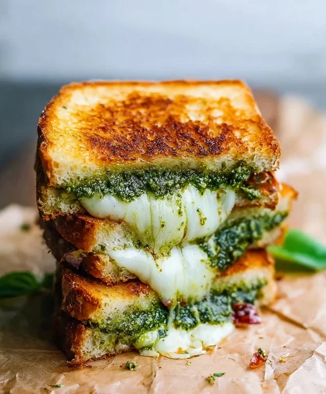 Sourdough Pesto Grilled Cheese