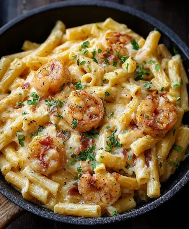 Cremige Jamaikanische Garnelen Pasta
