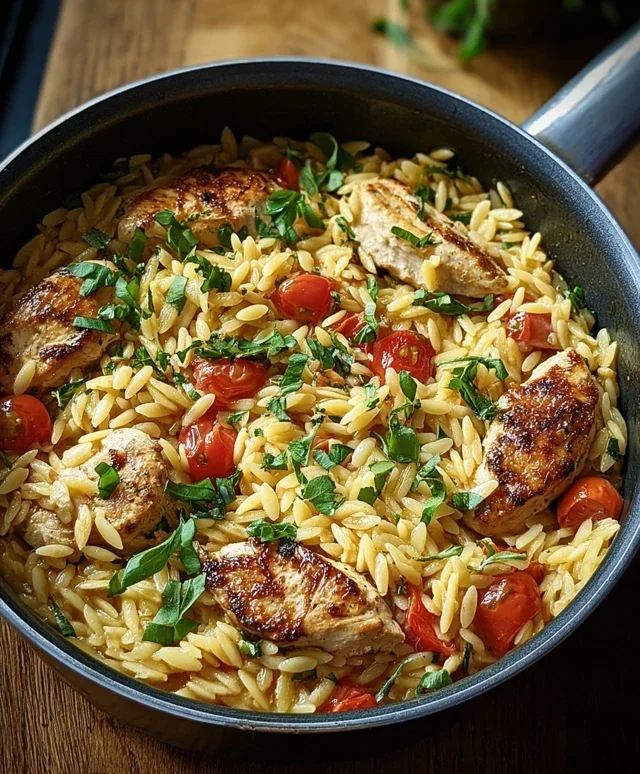 One Pot Orzo mit Hähnchen