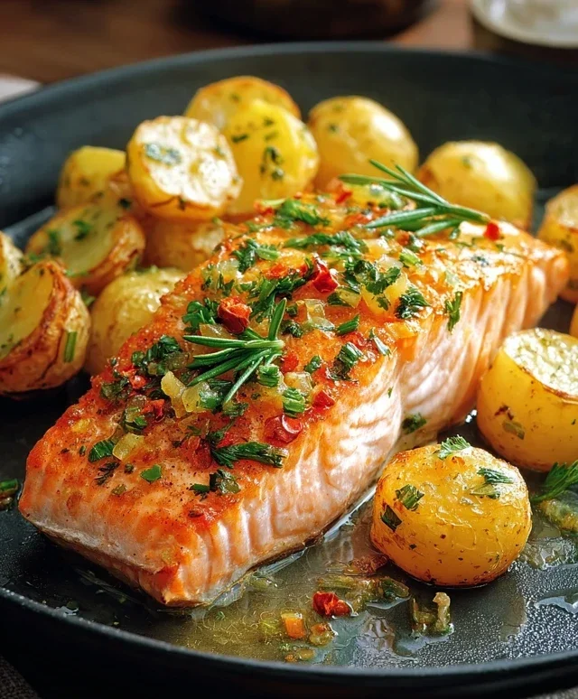 Lachs mit Knusperkartoffeln