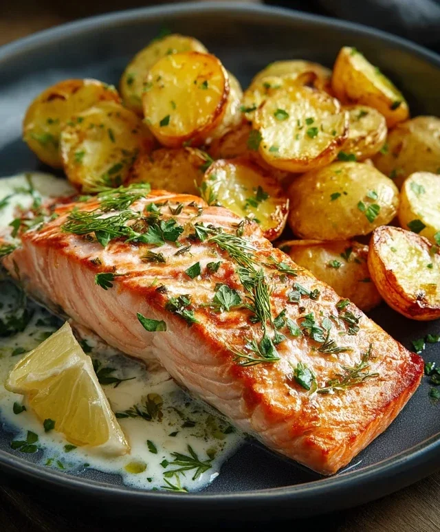 Lachs mit Knusperkartoffeln