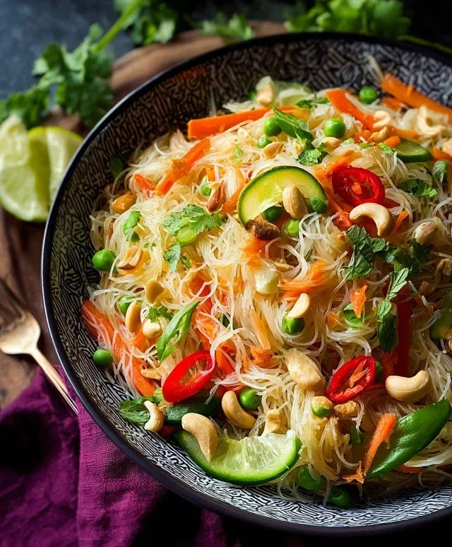 Glasnudelsalat mit frischem Gemuse