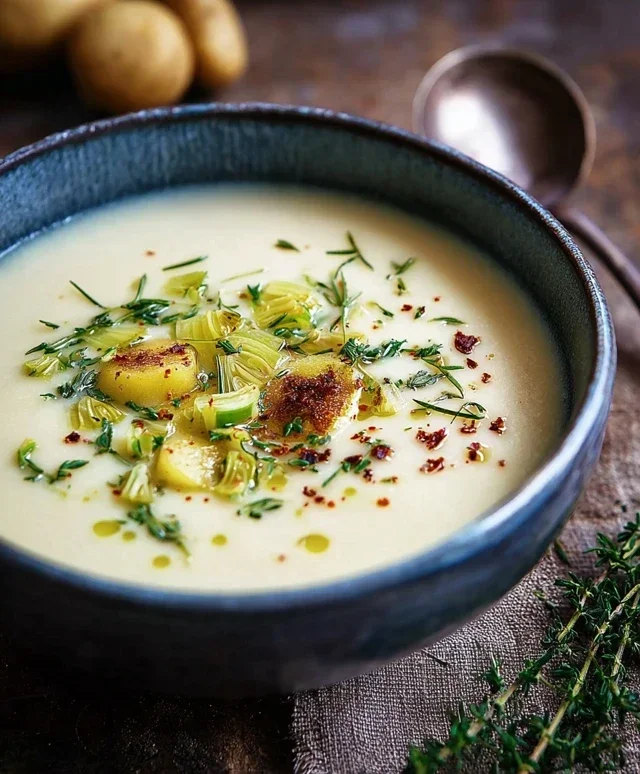 Kartoffelcremesuppe mit frischem Gemuse