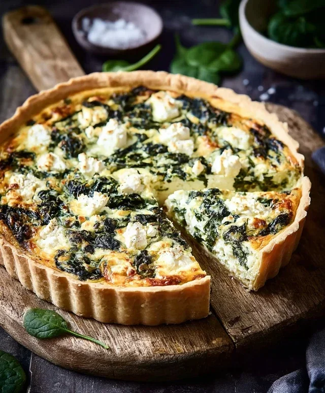 Spinat Quiche mit Feta