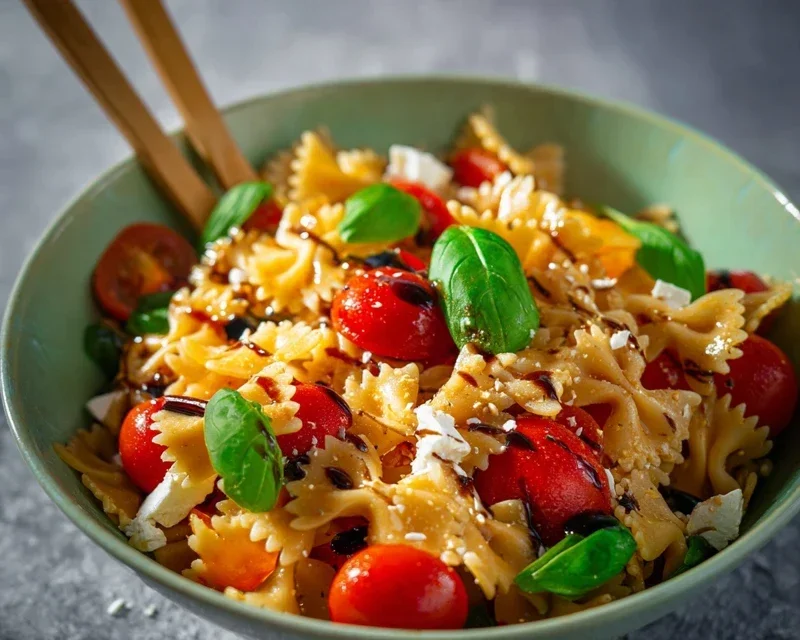 Mediterraner Nudelsalat mit Balsamico Dressing