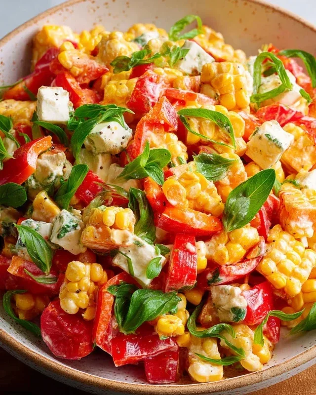 Paprika-Mais-Salat mit Feta & Joghurt