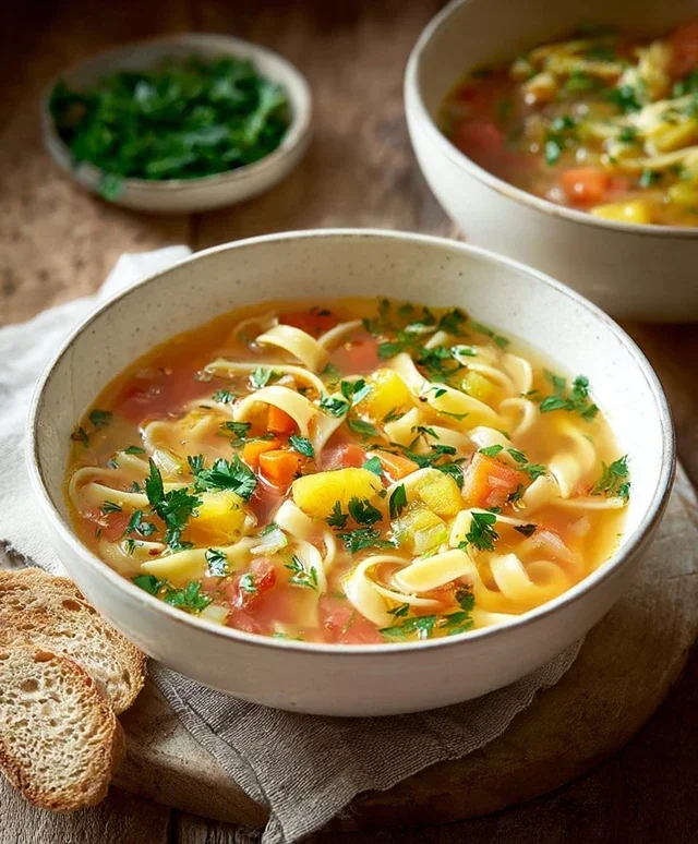 Nudelsuppe mit Gemüse