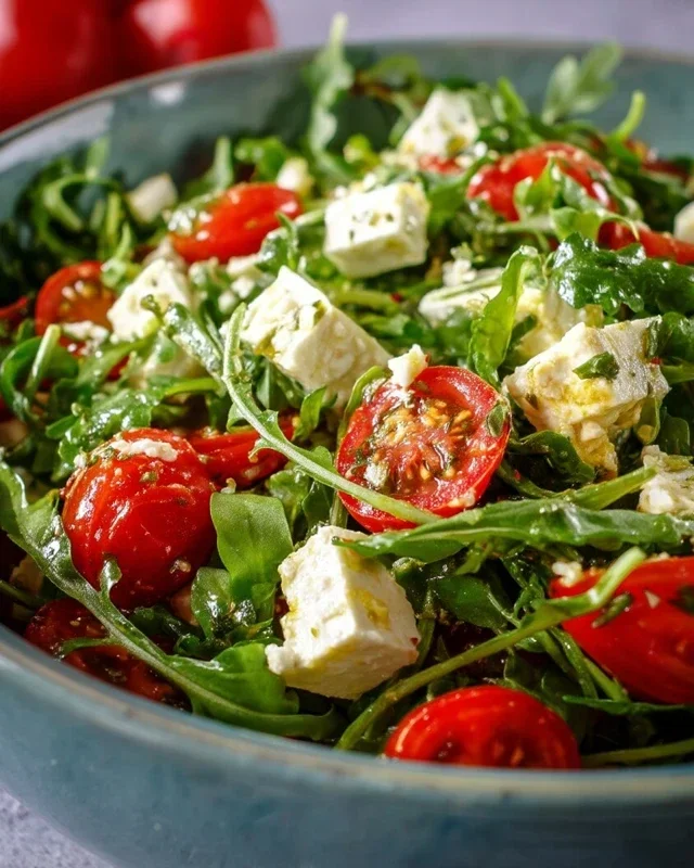 Rucola-Salat mit Feta und Tomaten
