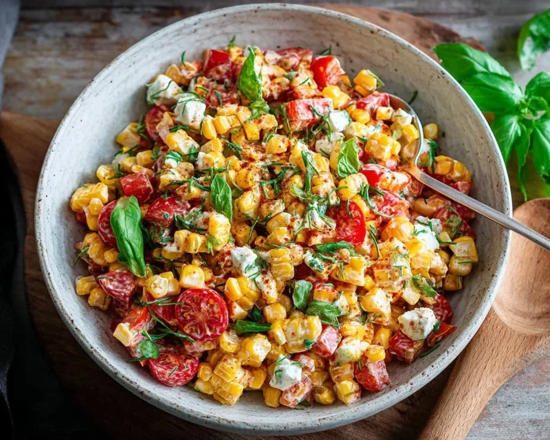 Paprika-Mais-Salat mit Feta & Joghurt