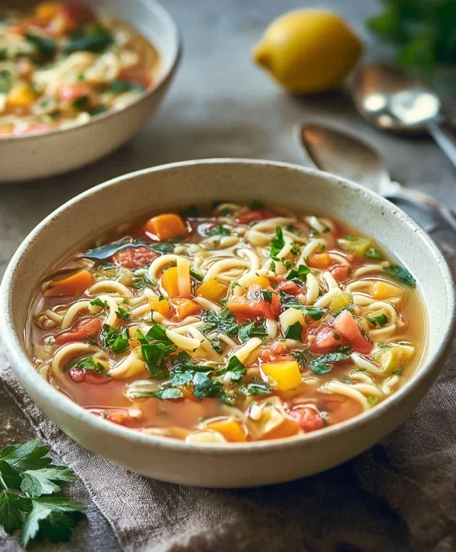 Nudelsuppe mit Gemüse