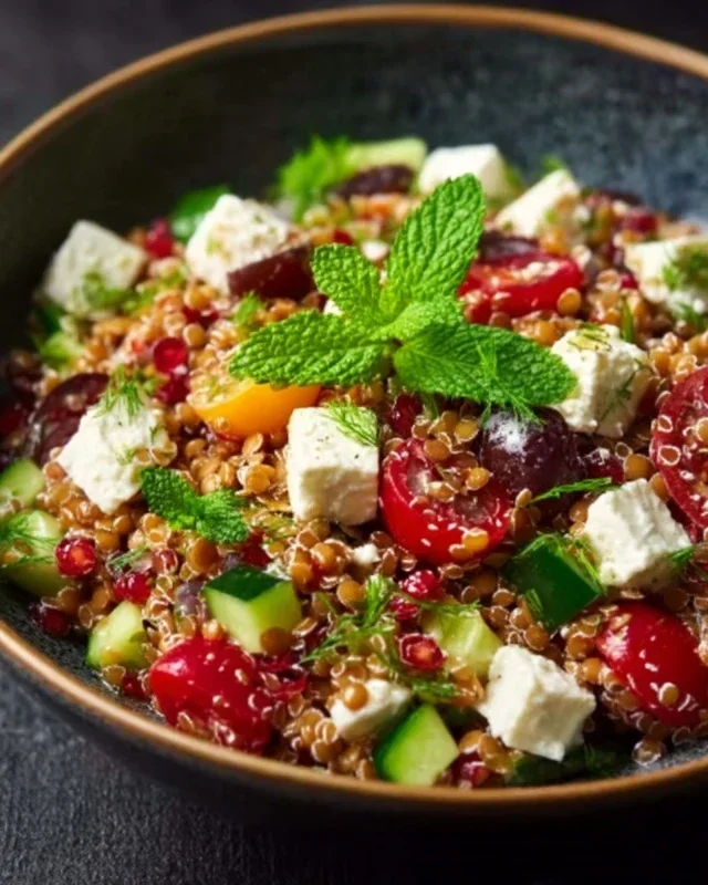 Orientalischer Rote Linsensalat mit Feta einfach genießen!