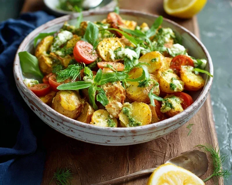 Kartoffelsalat - mediterran mit Pesto