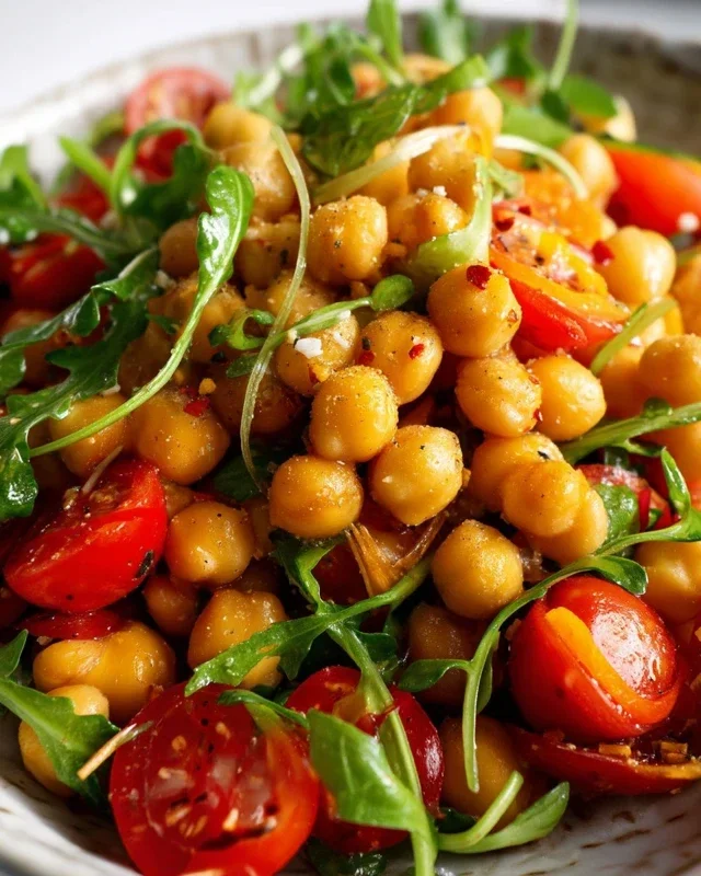Knuspriger Kichererbsen-Tomaten-Salat