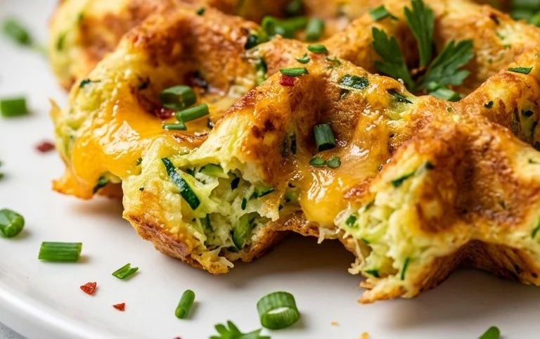 Zucchiniwaffeln mit Cheddar