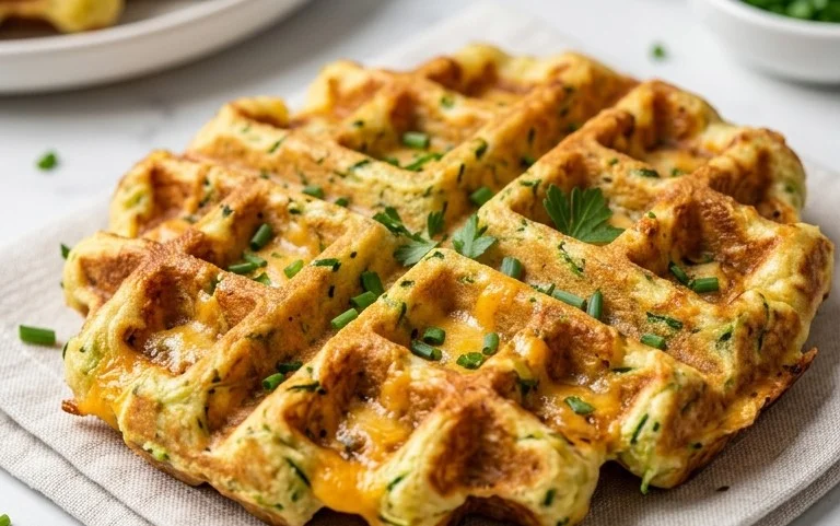 Zucchiniwaffeln mit Cheddar