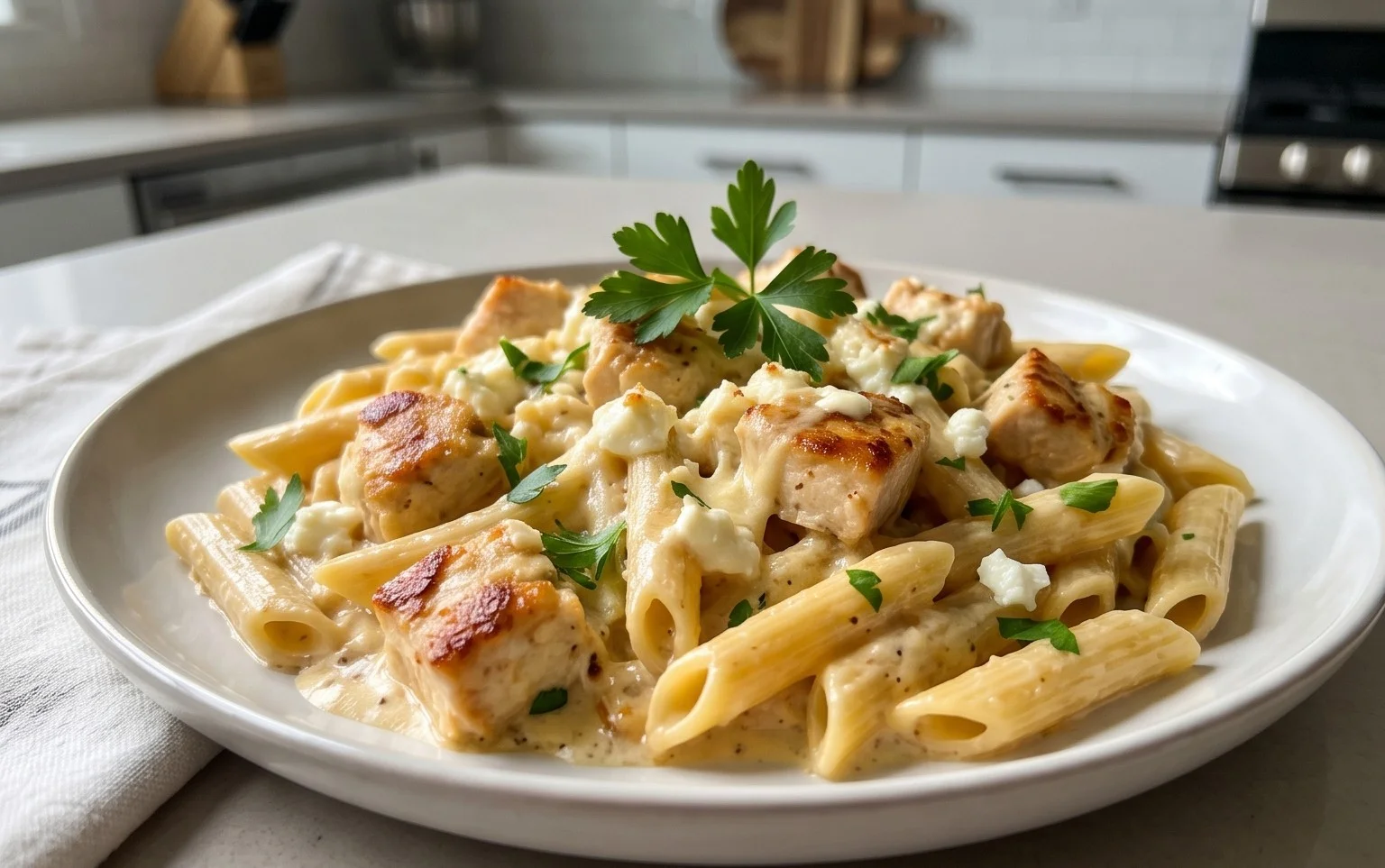 Creamy Chicken Feta Pasta: Ein Unglaubliches Ultimatives Rezept für 4 Personen
