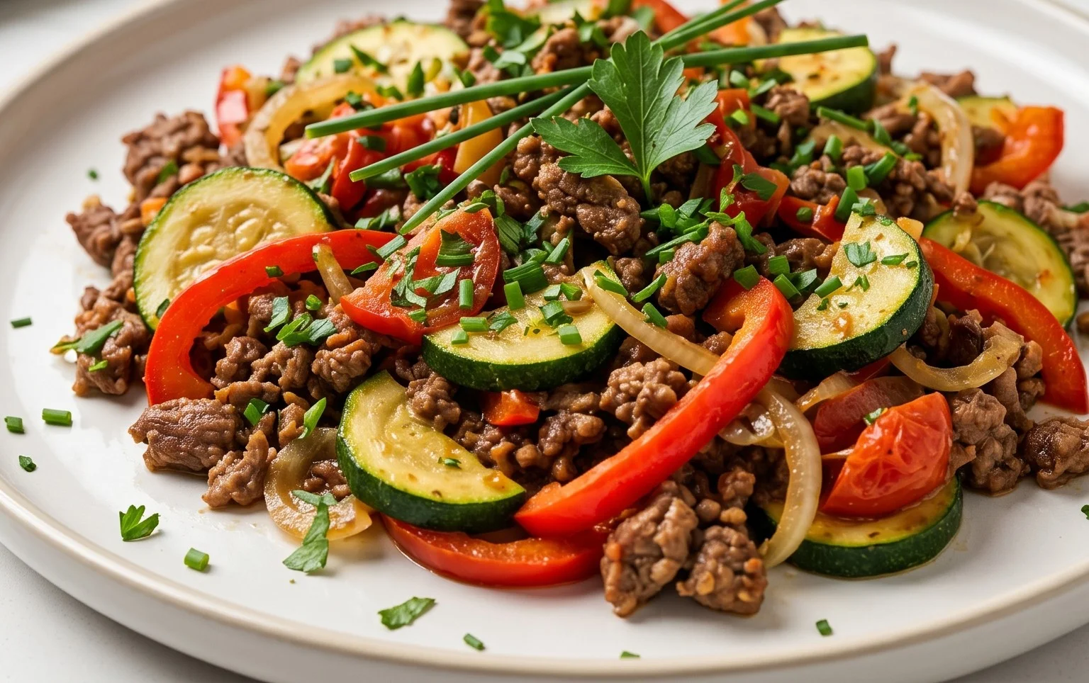 Schnelle Zucchini Hackfleisch Pfanne