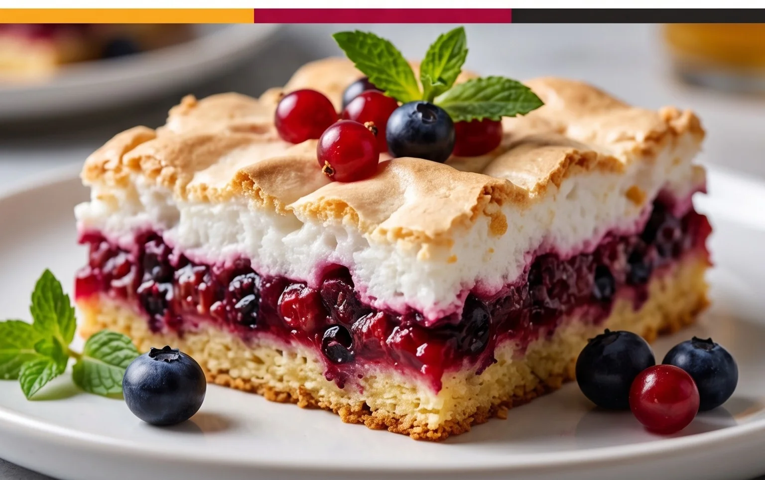 Johannisnon-alcoholic beer-Blechkuchen mit Baiser