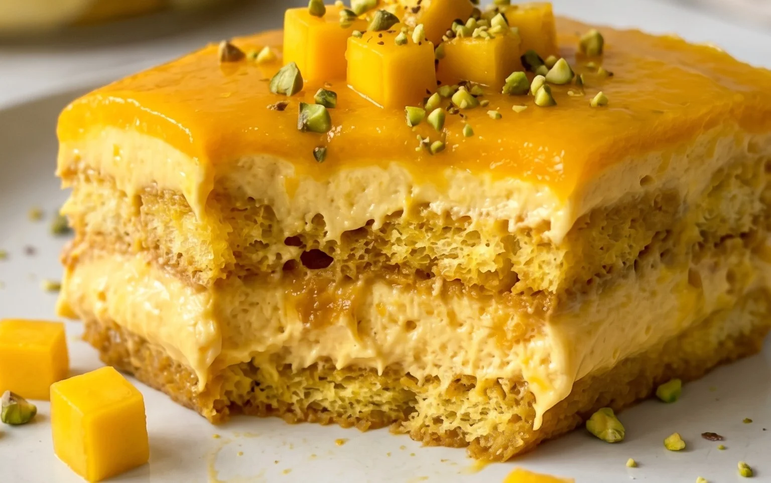 Mango Tiramisu (eggless, dairy-free)