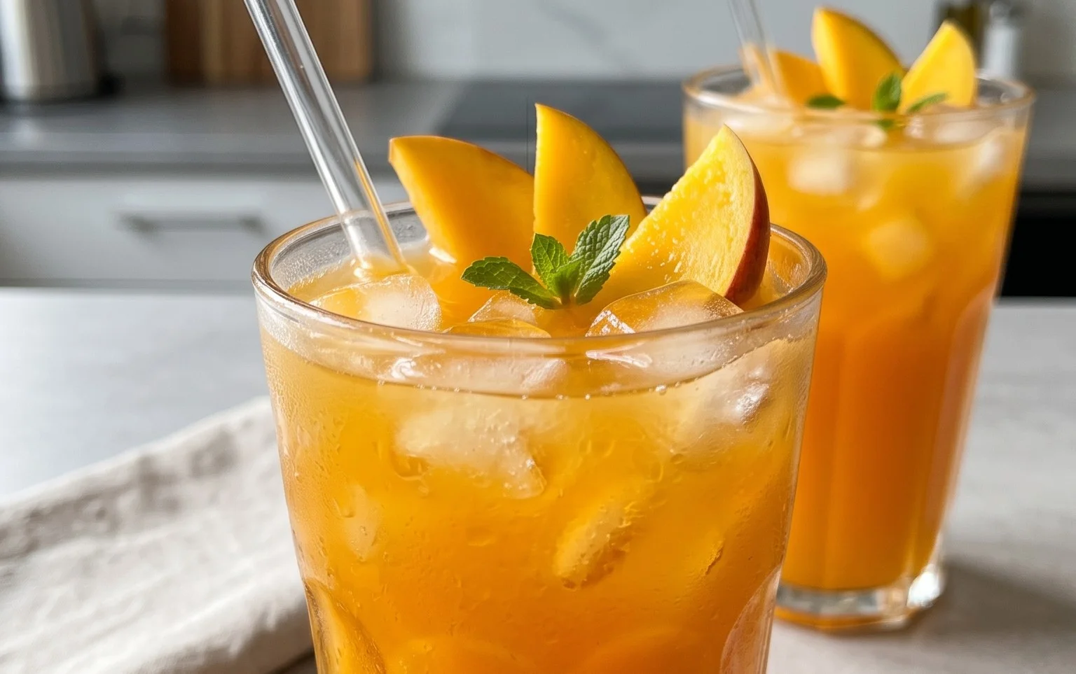 Mango Eistee – Super erfrischend für den Spätsommer