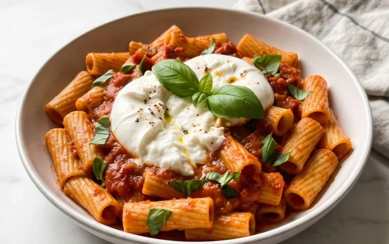 Spicy burrata rigatoni