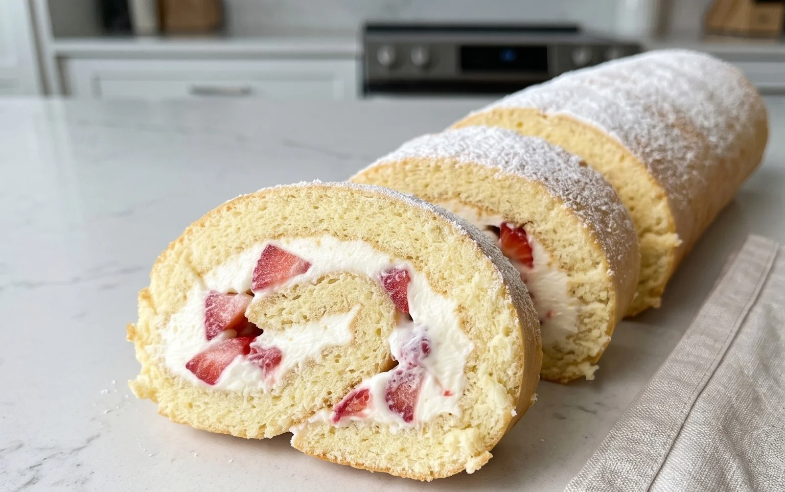 Erdnon-alcoholic beer-Biskuitrolle mit Mascarpone Rezept
