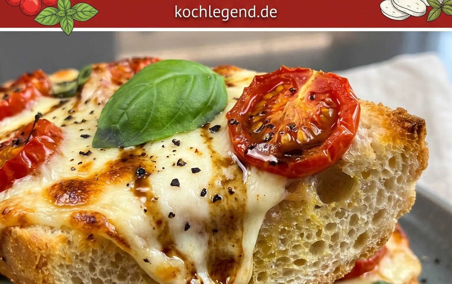 Baguettscheiben mit Tomaten & Mozzarella überbacken von Luda4ka