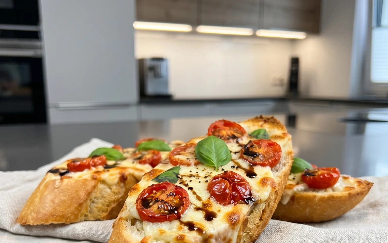 Baguettscheiben mit Tomaten & Mozzarella überbacken von Luda4ka