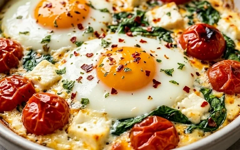 Baked Feta Eggs