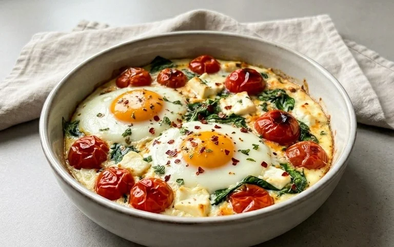 Baked Feta Eggs