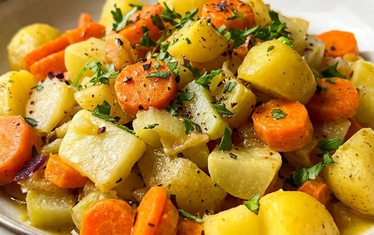 Kohlrabigemüse mit Kartoffeln und Möhren