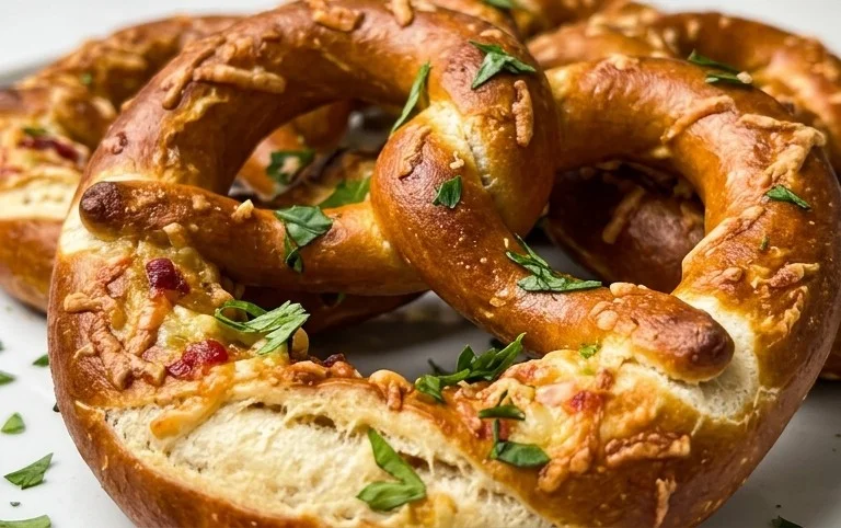 Flammkuchen Brezeln – Partysnack zum Vorbereiten
