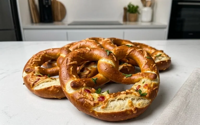 Flammkuchen Brezeln – Partysnack zum Vorbereiten