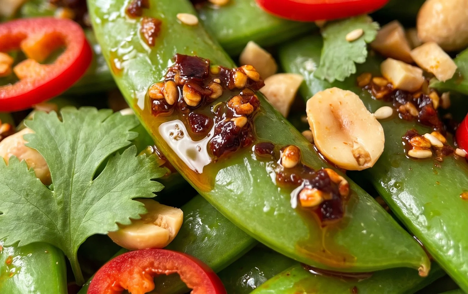 Chili Crisp Snap Pea Salad