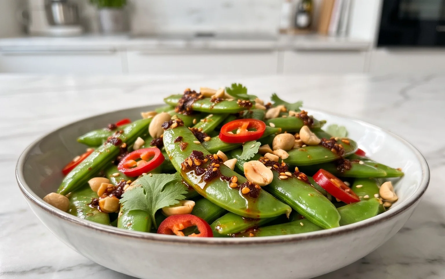 Chili Crisp Snap Pea Salad