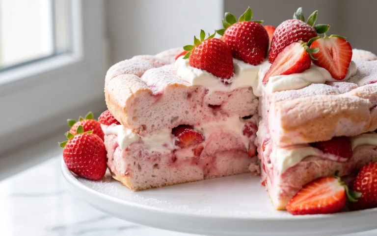 3 Ingredient No Bake Strawberry Cloud Cake