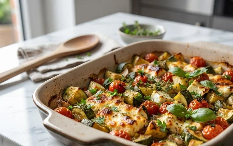 Courgettes feta au four