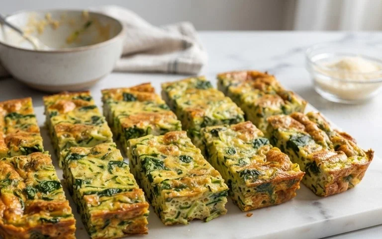 Baked Spinach Zucchini Frittata Fingers {Baby-Friendly}