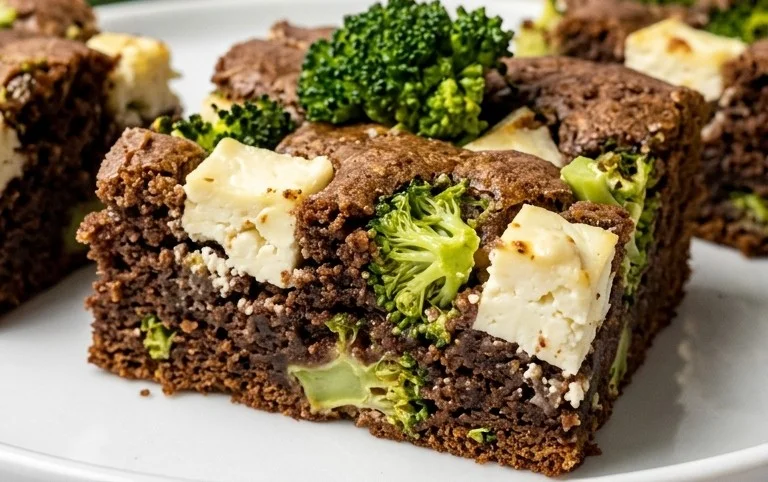 Broccoli and Feta Brownies