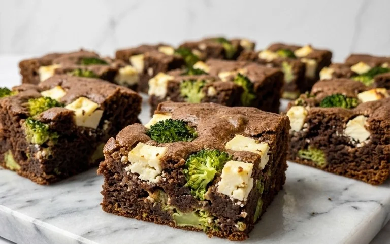 Broccoli and Feta Brownies