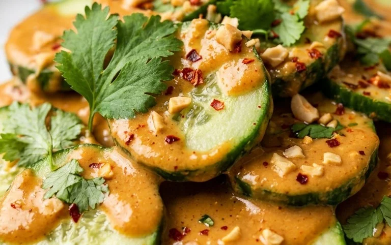 Cucumbers in Spicy Peanut Sauce