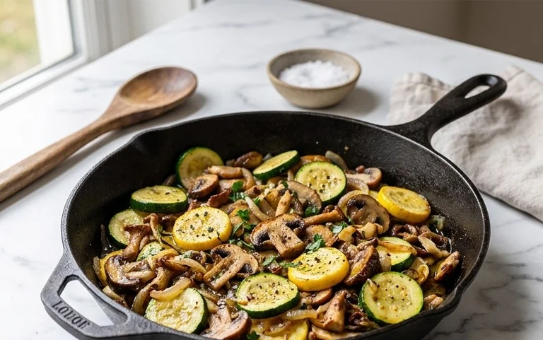 Skillet Zucchini and Mushrooms