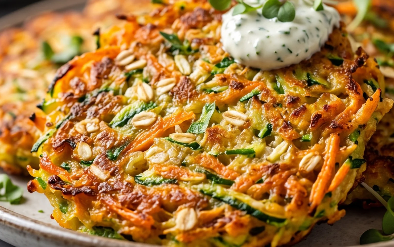 Zucchinipuffer mit Haferflocken und Möhren