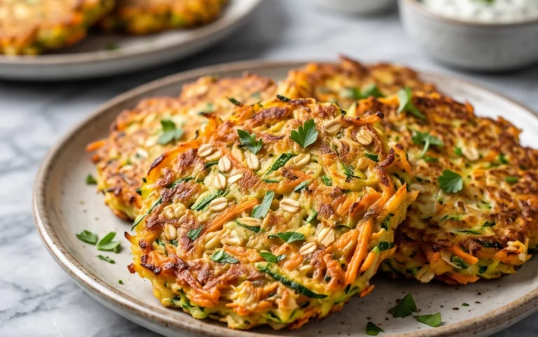 Zucchinipuffer mit Haferflocken und Möhren