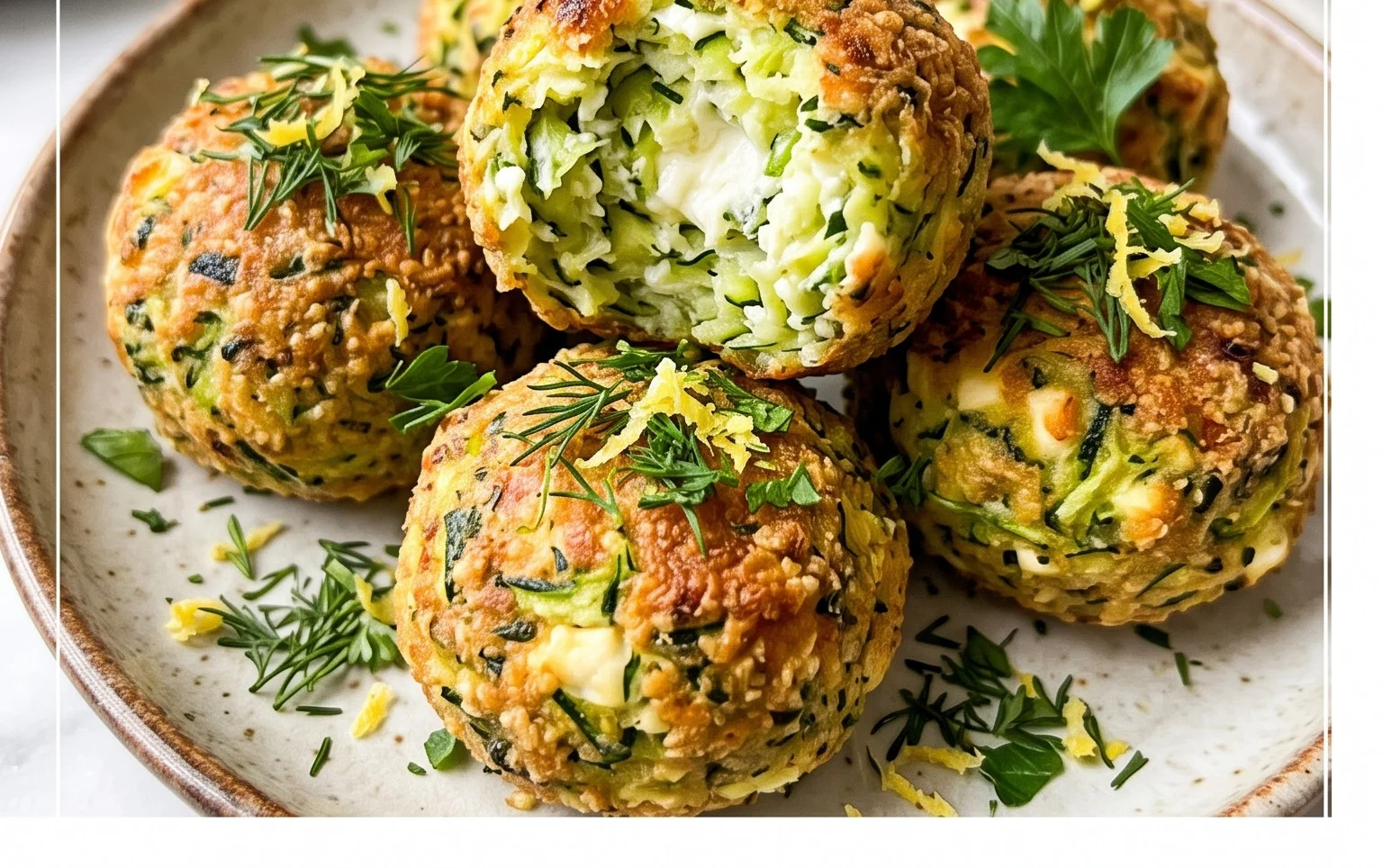 Knusprige Zucchini-Feta-Bällchen aus dem Ofen genießen!