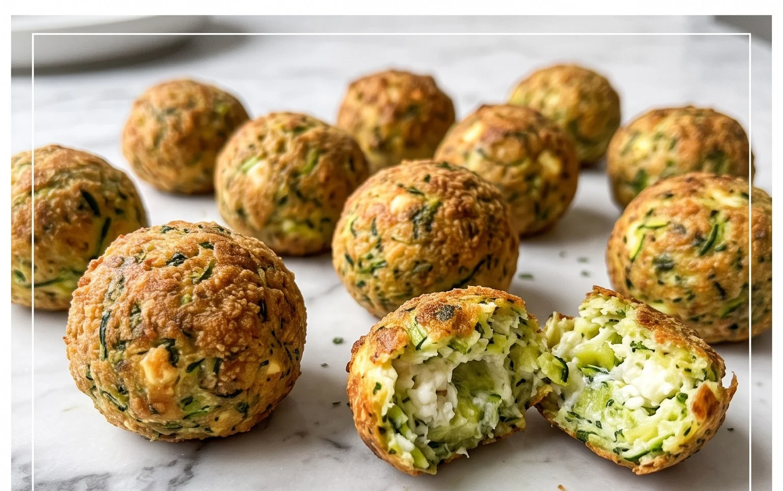 Knusprige Zucchini-Feta-Bällchen aus dem Ofen genießen!