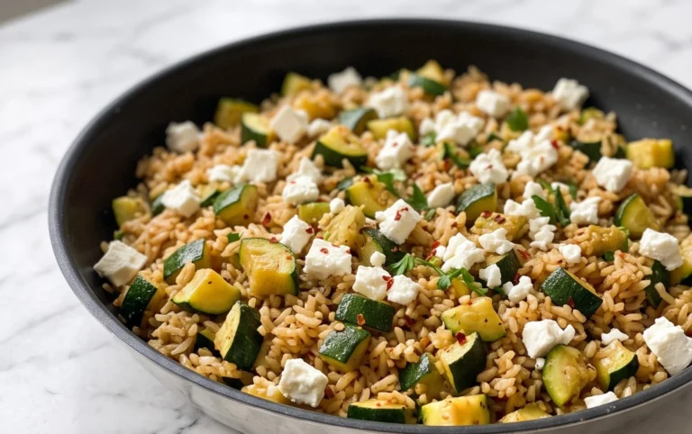 Zucchini-Reis-Pfanne mit Feta